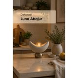 Jusel Luna Abajur - Dekoratif Masa Lambası - 20x25 cm - PLA Malzeme - Yatak Odası ve Salon Aydınlatması - Gri/Bronz
