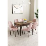 Jusie Beyaz 80x132 Açılabilir Yemek Odası Takımı 4 Adet Sandalye Siyah