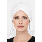 Jusmart Ekru Çapraz 3 Bantlı Tesettür Bonesi ◆ Kaymayı Azaltan Tasarım ◆ Günlük ve Uzun Süreli Kullanım