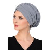 Jusmart Gri Çapraz 3 Bantlı Tesettür Bonesi ◆ Kaymayı Azaltan Tasarım ◆ Günlük ve Uzun Süreli Kullan