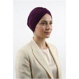 Jusmart Mürdüm Çapraz 3 Bantlı Tesettür Bonesi ◆ Kaymayı Azaltan Tasarım ◆ Günlük ve Uzun Süreli Kullanım