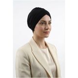 Jusmart Siyah Çapraz 3 Bantlı Tesettür Bonesi ◆ Kaymayı Azaltan Tasarım ◆ Günlük ve Uzun Süreli Kullanım