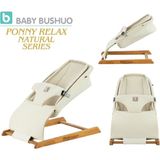 Jusso Baby Bushuo Ponny Relax Natural Ev Tipi Yatış Kademeli Ahşap Ana Kucağı - Naturel