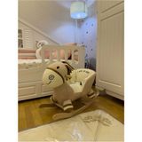 Jusso Eğitici Peluş Sallanan Ahşap Sandalye, Sallanan At - Gri