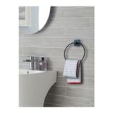 Jusso Yapışkanlı Kolay Monte Banyo Yuvarlak Siyah Havluluk