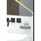 Jusso Yapışkanlı Sabunluk Banyo Mutfak Lavabo Metal Katı Sabunluk Siyah