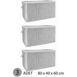 Jusso Yorgan Hurcu Mega Hurç 80x60x40 cm Gri - 3 Adet
