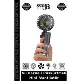 Just B7ack #minivantilatör 3 Kademe 1200 Mah Şarjlı Taşınabilir Su Hazneli Püskürtmeli Mini Klima Vantilatör