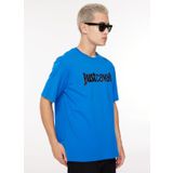 Just Cavalli 75OAHG01 Açık Mavi Bisiklet Yaka Erkek T-Shirt