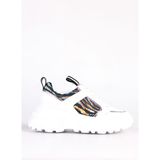 Just Cavalli Beyaz-Çok Renkli Kadın deri Sneaker FONDO CASPER DIS. 1 SHOES