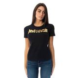 Just Cavalli Bisiklet Yaka Baskılı T-Shirt, XS, 5003053825, Siyah, Kadın