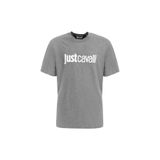 Just Cavalli Bisiklet Yaka Gri Melanj T-Shirt, L, 5003115341, Gri Melanj, Erkek