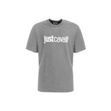Just Cavalli Bisiklet Yaka Gri Melanj T-Shirt, M, 5003115341, Gri Melanj, Erkek