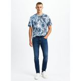 Just Cavalli Bisiklet Yaka Mavi Erkek T-Shirt 78PM601 Embroıdery