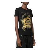 Just Cavalli Bisiklet Yaka T-Shirt, L, 5003068667, Siyah, Kadın