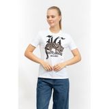 Just Cavalli Bisiklet Yaka T-Shirt , S, 995213, Beyaz, Kadın