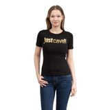 Just Cavalli Bisiklet Yaka T-shirt, S, 995213, siyah, Kadın