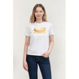 Just Cavalli Bisiklet Yaka T-Shirt, XS, 5003068731, Beyaz, Kadın