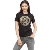 Just Cavalli Bisiklet Yaka T-Shirt, XS, 74PBHF03, Siyah, Kadın