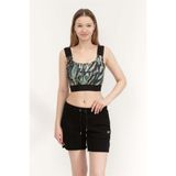 Just Cavalli Crop T-Shirt, 38, 77PAM2B6JS377, Yeşil, Kadın