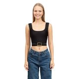 Just Cavalli Crop T-Shirt , 40, 995250, Siyah, Kadın