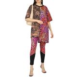 Just Cavalli Desenli Fuşya Kısa Elbise, Fuşya, M