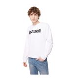 Just Cavalli Erkek Bisiklet Yaka Sweatshirt, Beyaz, L Beden