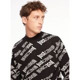 Just Cavalli Erkek Siyah Bisiklet Yaka Slim Fit Kazak 75OAFM05 - XL