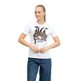 Just Cavalli Kadın Bisiklet Yaka T-shirt, Kısa Kol, Baskılı, Beyaz, S