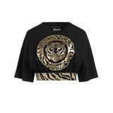 Just Cavalli Kadın Bisiklet Yaka T-Shirt, Siyah, 42 Beden