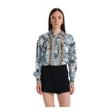 Just Cavalli Kadın Gömlek 78Pal2A6, Koyu Mavi, 40