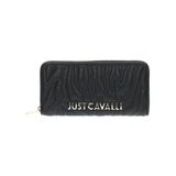 Just Cavalli Kadın Logo Baskılı Çok Bölmeli Deri Siyah Cüzdan 77RA5PE1ZSB23-899
