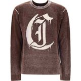 Just Cavalli Kahverengi Erkek Bisiklet Yaka Regular Fit Yazı Baskılı Kazak 79OAFM10