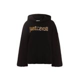 Just Cavalli Kapüşon Yaka Baskılı Siyah Kadın Sweatshırt, Siyah, L