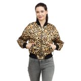 Just Cavalli Leopar Desenli Bomber Ceket , 38, Leopar Desenli Bomber Ceket, Kahverengi, Kadın