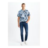Just Cavalli Mavi Erkek Tropik T-Shirt 78PM601 EMBROIDERY