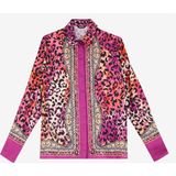 Just Cavalli Standart Gömlek Yaka Desenli Fuşya Kadın Gömlek 76PAL232