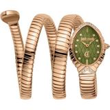 Just Cavalli Yeşil Taşlı Kadran ve Taşlı Şık Kasa Kadın Kol Saati - Rose Gold