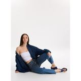 Just Cavalli Yüksek Bel Düz Paça İndigo Denim Pantolon, 27, 5003281115, İndigo, Kadın