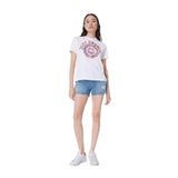 Just Cavalli Yuvarlak Yaka Baskılı Kadın T-Shirt 76Pahc08, Beyaz, M