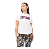 Just Cavalli Yuvarlak Yaka Baskılı T-Shirt, S, 5003158702, Beyaz, Kadın