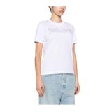 Just Cavalli Yuvarlak Yaka Baskılı T-Shirt, S, 76PAHE03.CJ110.003, beyaz, Kadın