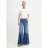Just Cavalli Yuvarlak Yaka Baskılı T-Shirt, XS, 76PAHE03, Beyaz, Kadın