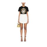 Just Cavalli Yuvarlak Yaka Baskılı T-Shirt, XS, 76PAHG12.CJ300.899, siyah, Kadın