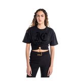 Just Cavalli Yuvarlak Yaka Düz T-Shirt, M, 5003158701, Siyah, Kadın