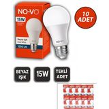 Just Cheap Store 10 Adet 15W Beyaz LED Ampul 1200LM 6500K 15.000 Saat Ömür (4741) - Beyaz - Kırmızı