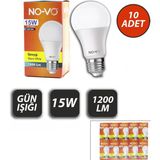 Just Cheap Store 10 Adet 15W Gün Işık LED Ampul 1200LM 3000K 15.000 Saat Ömür (4741) - Beyaz - Kırmızı