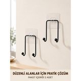 Just Cheap Store 2 Adet Yapışkanlı Duvar Askısı Pratik Çok Amaçlı Düzenleyici Askı - Ahşap - Bej - 10*10