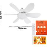 Just Cheap Store 2in1=tavan Vantilatör - Avize Lamba Kumandalı 52CM Sinek Kovucu 6-Beyaz Plastik Kanat 3-Kademe Hız Beyaz-Sarı-Doğal Işık (4741) - Antrasit