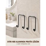 Just Cheap Store 2'li Yapışkanlı Duvar Askısı Mutfak Banyo ve Ev Için Askılık - Ahşap - Bej - 10*10